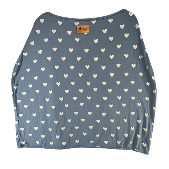 Kyte Baby Blanket Cover Blue Steel Hearts Bamboo Rayon Butter Soft Breathable - Picture 3 of 11